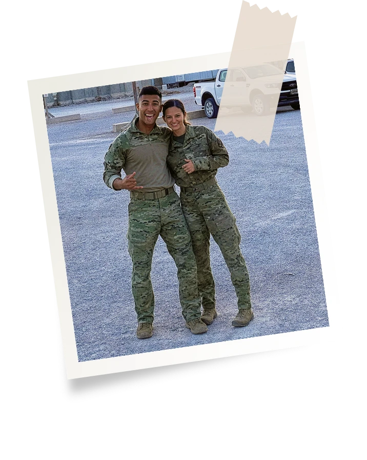Brandon and Stephanie on deployment, before the cape