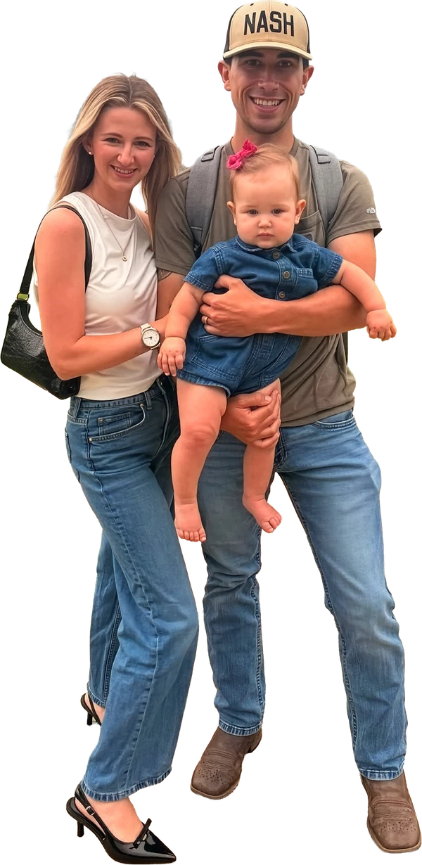 Brandon and Stephanie Bamba with their daughter Haven