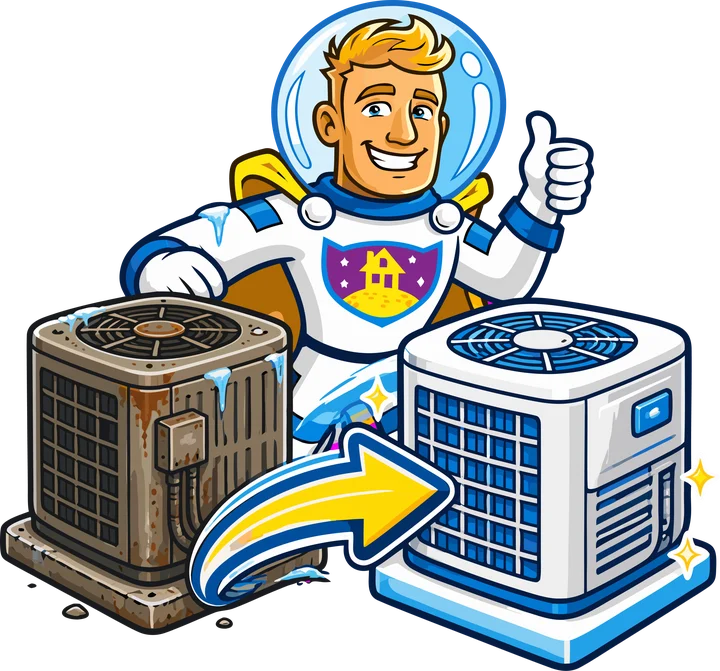 Old condenser replaced by a new one