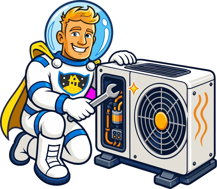 Space Tech at an outdoor unit with the panel open